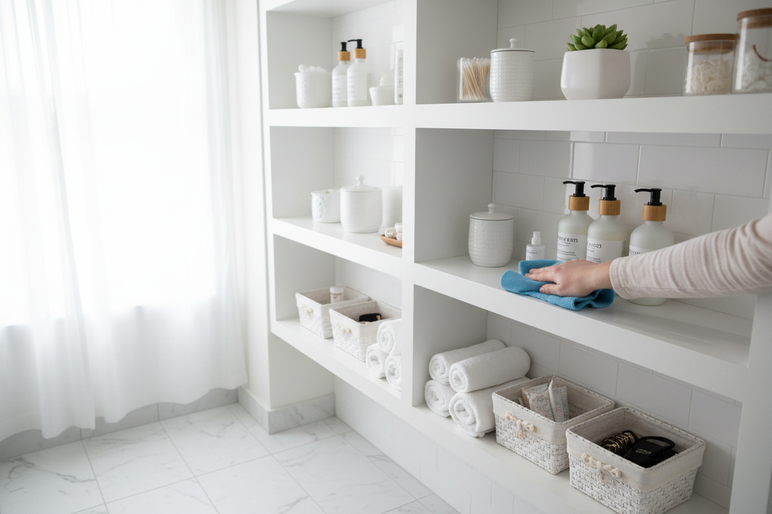 How to Clean Bathroom Shelves