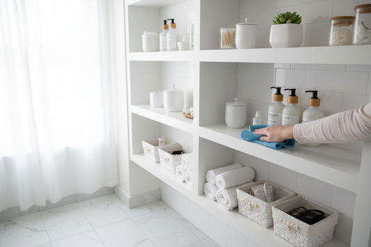 How to Clean Bathroom Shelves