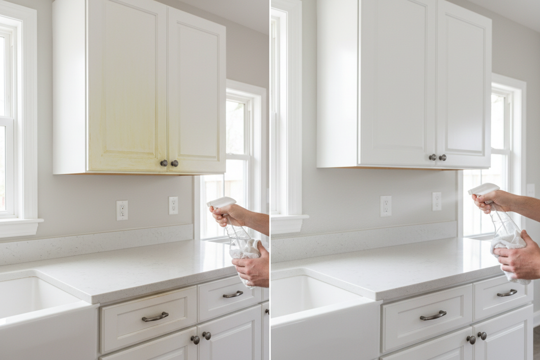 How to Clean White Kitchen Cabinets Without Yellowing