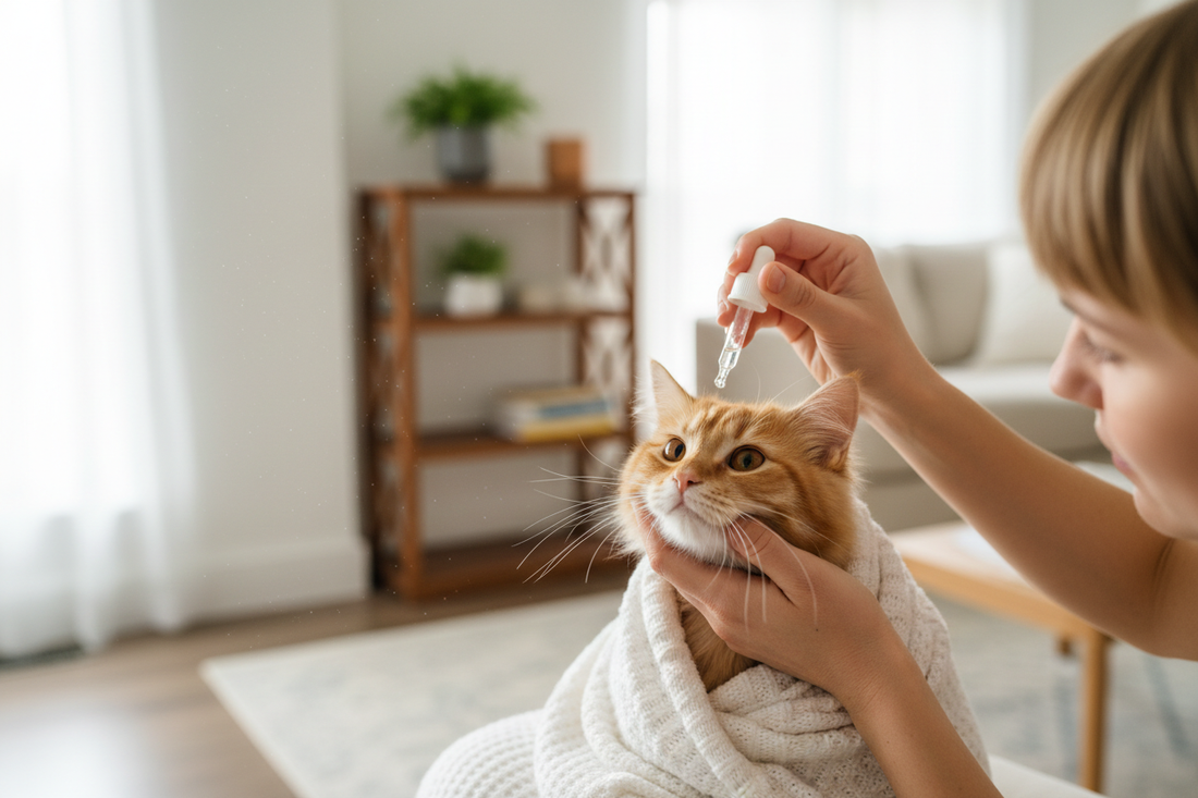 How to Give a Cat Eye Drops