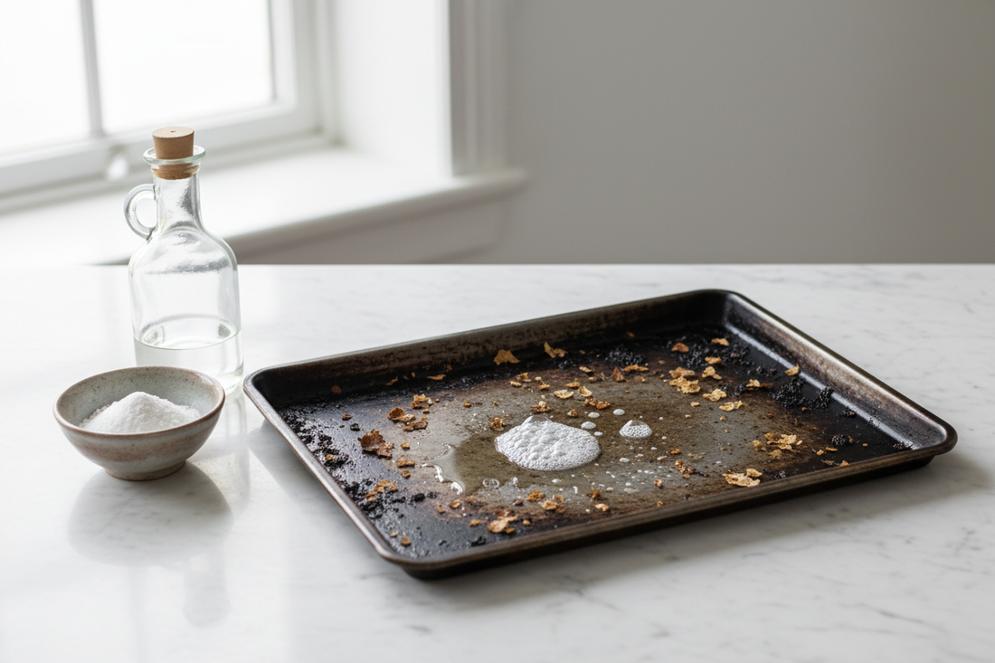 How to Remove Burnt Residue from a Baking Sheet